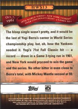 2010 Topps - History of the World Series #HWS13 Yogi Berra Back
